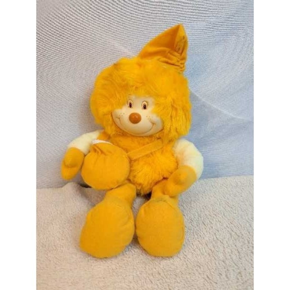 Vintage‎ 1984 Animal Toy Yellow Plush Stuffed Animal Toy Doll 70s 80s Retro